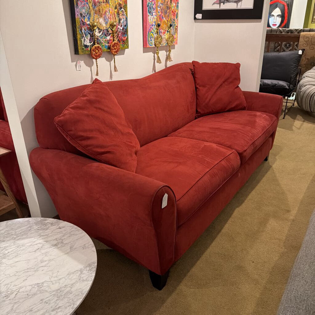Carmine Suede Two Seat Dipped Back Sofa
