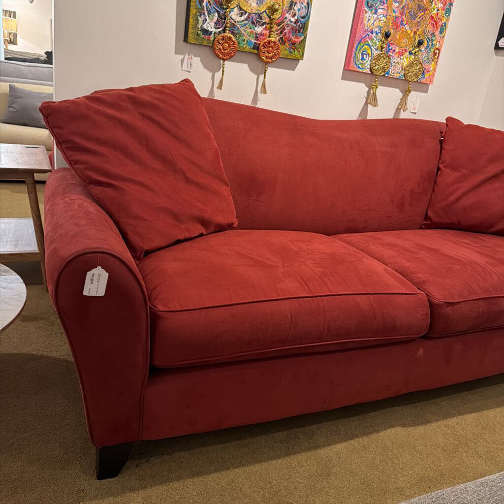 Carmine Suede Two Seat Dipped Back Sofa