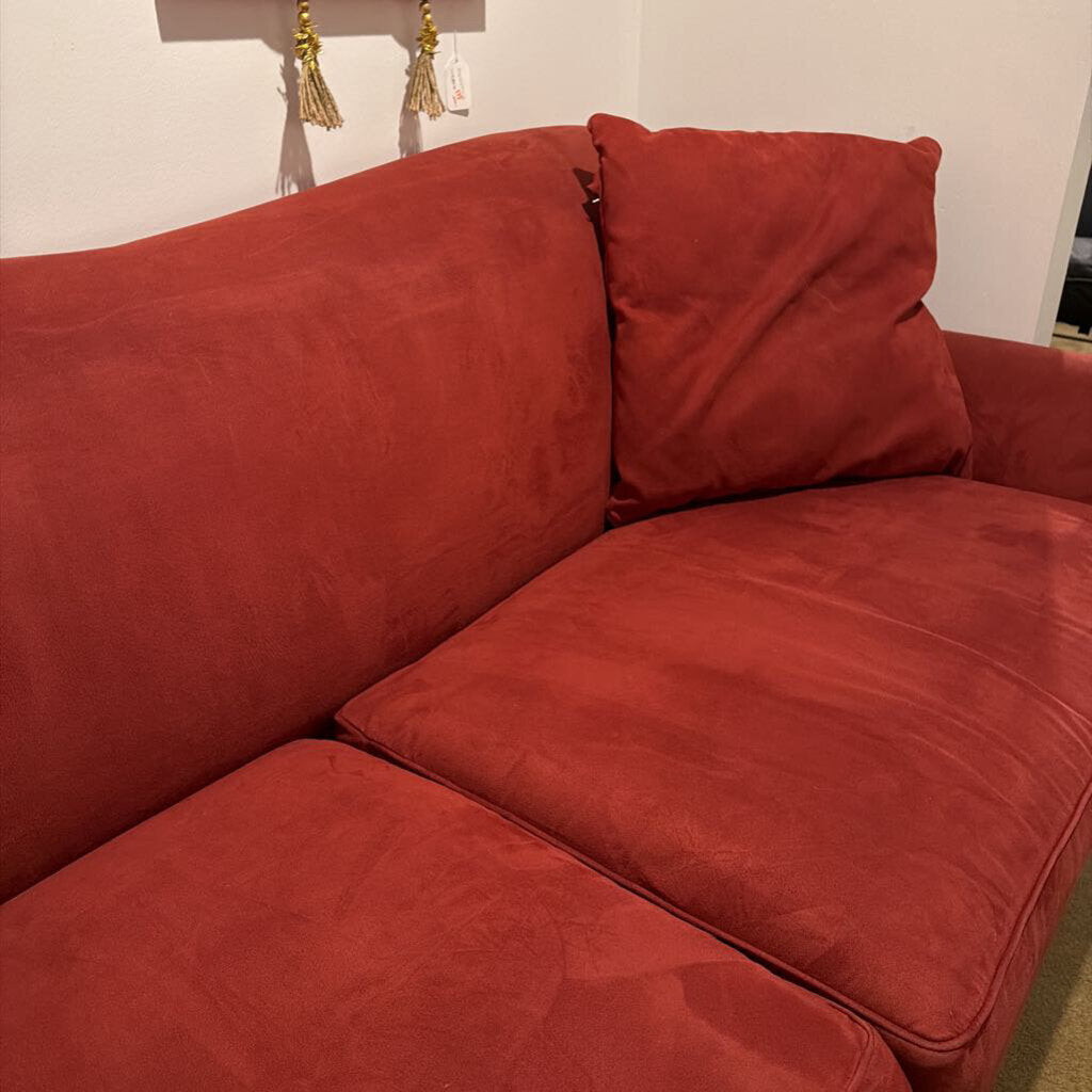 Carmine Suede Two Seat Dipped Back Sofa
