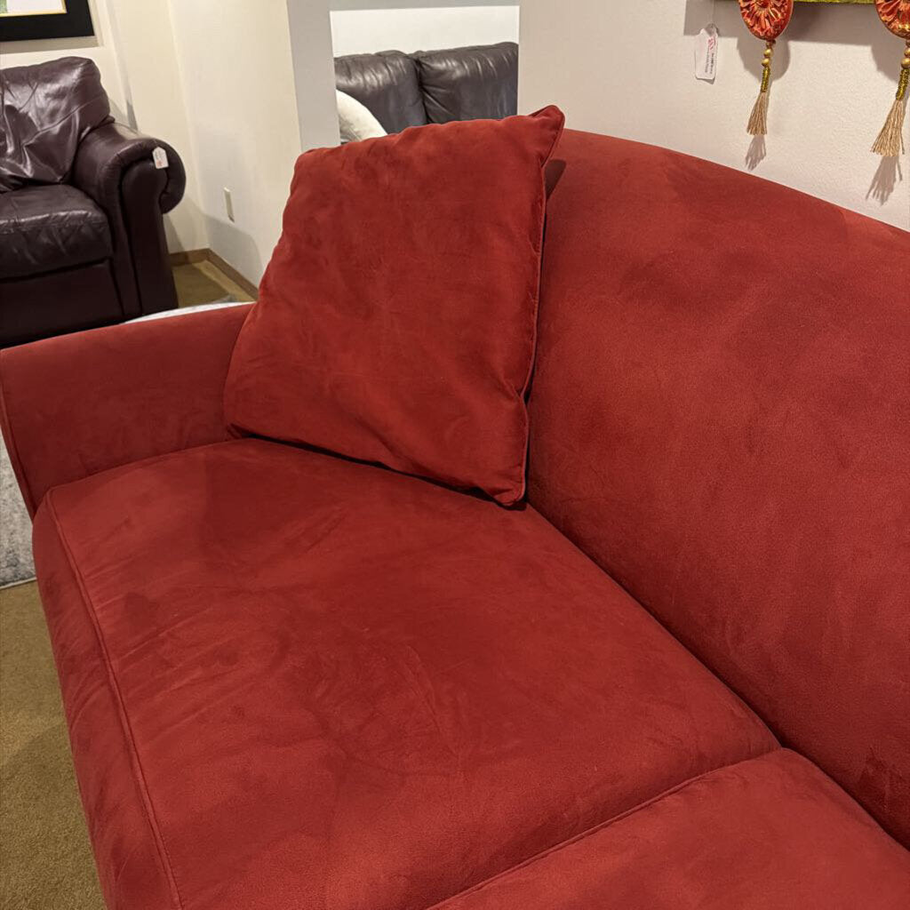 Carmine Suede Two Seat Dipped Back Sofa