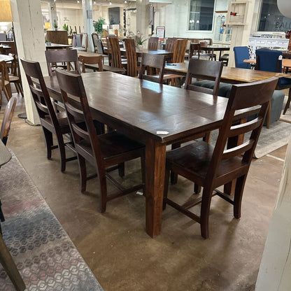 Solid Teak Dining Table w/ 6 Chairs