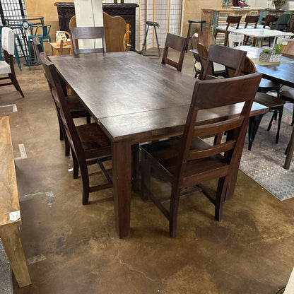 Solid Teak Dining Table w/ 6 Chairs