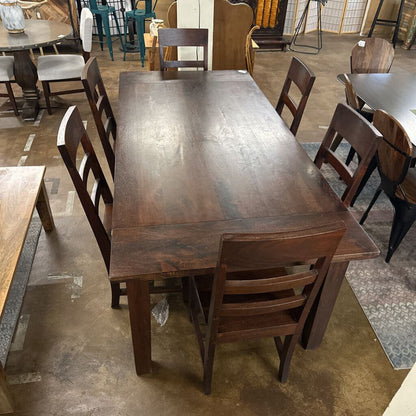 Solid Teak Dining Table w/ 6 Chairs
