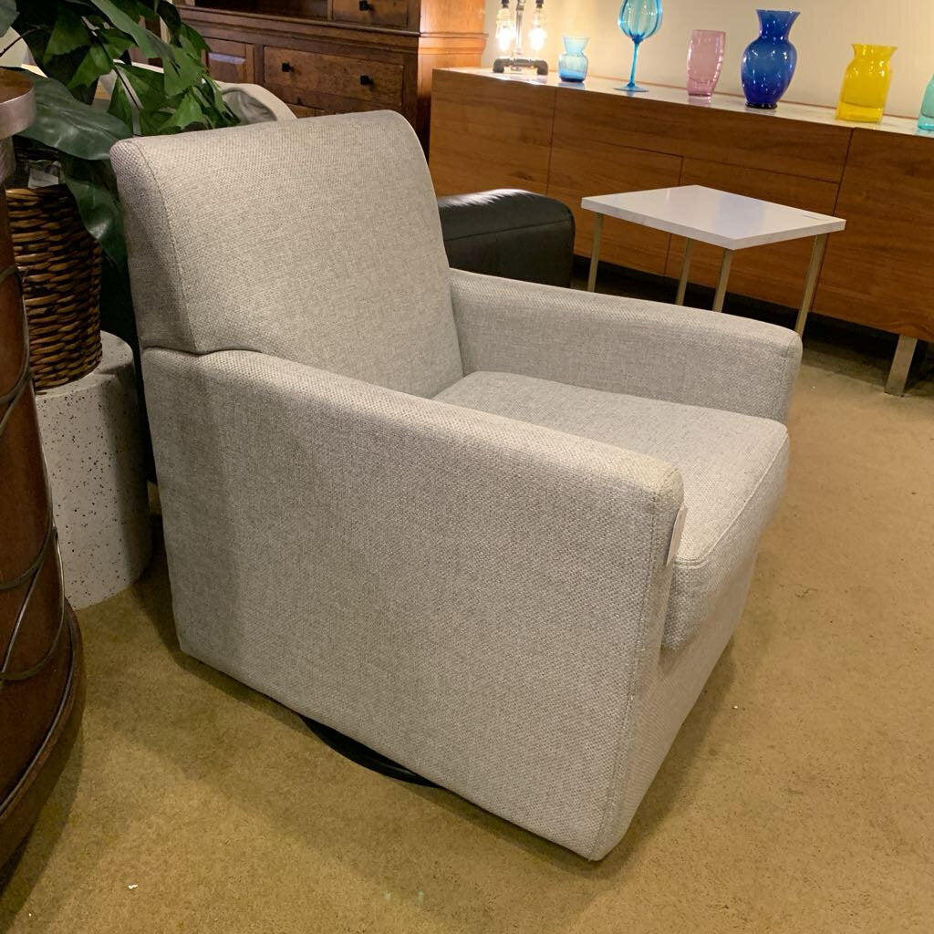 Small Grey Swivel Accent Chair
