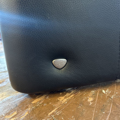 stressless black leather reclining loveseat