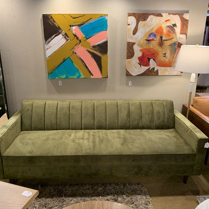 Channel Tufted Sage Sofa