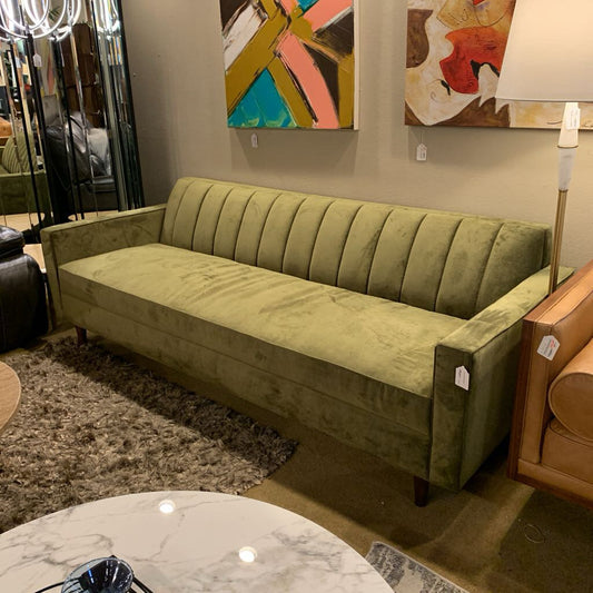 Channel Tufted Sage Sofa