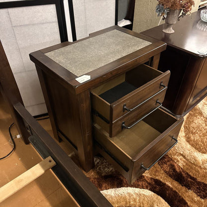 stone top nightstand with outlet