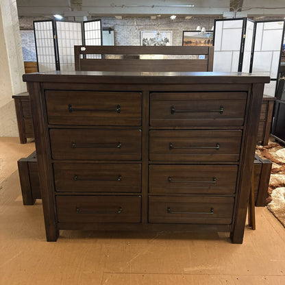 acacia 8 drawer dresser with mirror