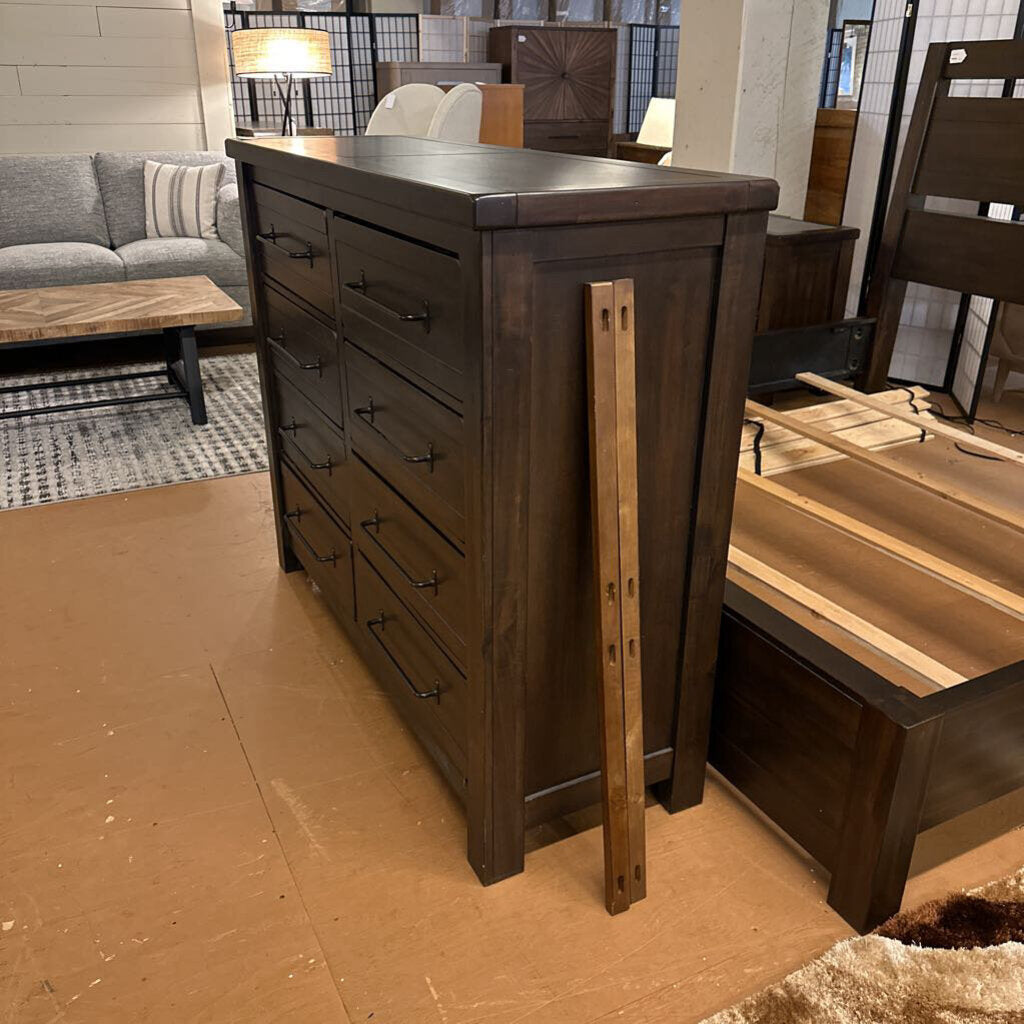 acacia 8 drawer dresser with mirror