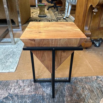 Natural Triangle Cube Side Tabl C SIDE TABLES