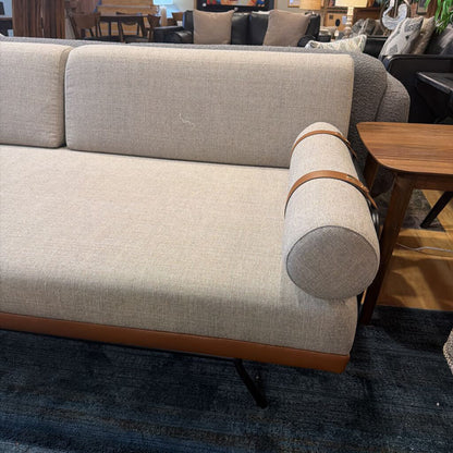 Grey Fabric Day Bed w/ Bolstered Pillow