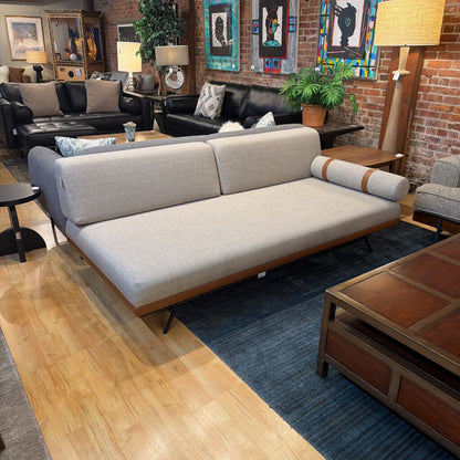Grey Fabric Day Bed w/ Bolstered Pillow