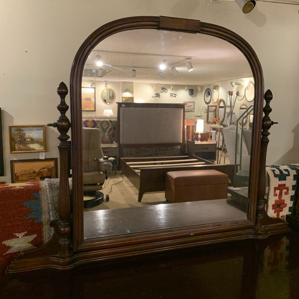 Dark Wood Chest of Drawers w/Mirror