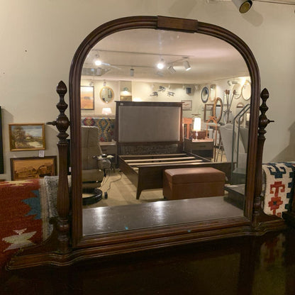 Dark Wood Chest of Drawers w/Mirror