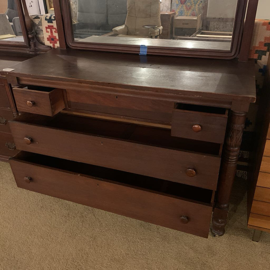 SLIGH Solid Mahogany Chest of Drawers w/ Mirror