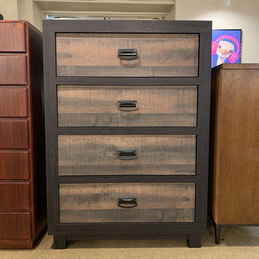 4 Drawer Grey & Black Dresser