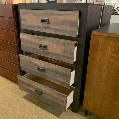 4 Drawer Grey & Black Dresser