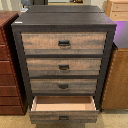 4 Drawer Grey & Black Dresser