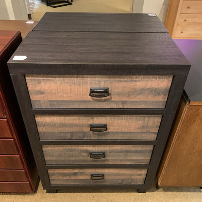 4 Drawer Grey & Black Dresser