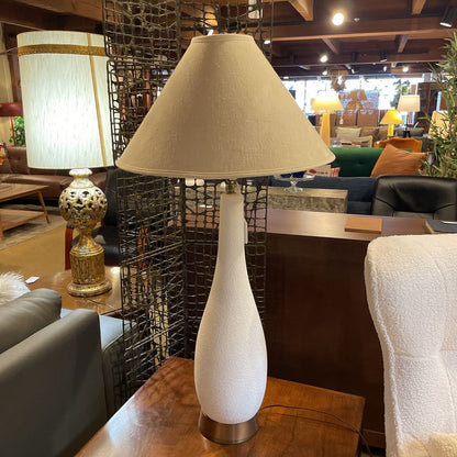 White Speckled MCM Table Lamp