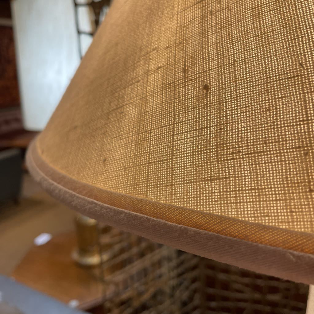 White Speckled MCM Table Lamp