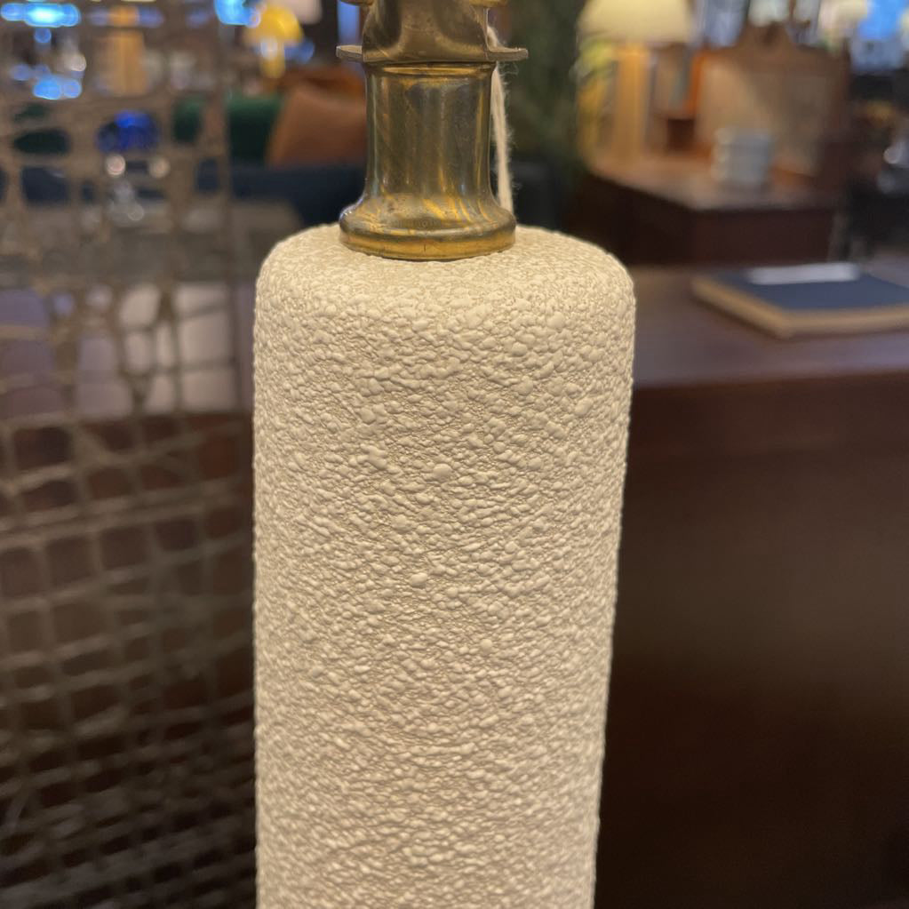 White Speckled MCM Table Lamp