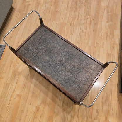 MCM Vintage Gusdore 2 Tier Rolling Bar Cart