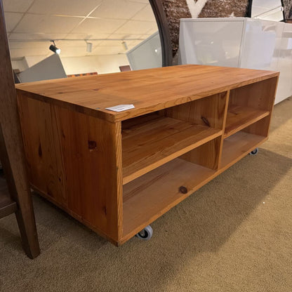Rectangular Pine Chest/Media Stand with Shelves