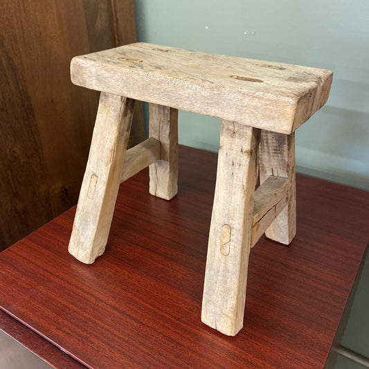 white rustic small stool 