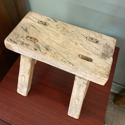 white rustic small stool 