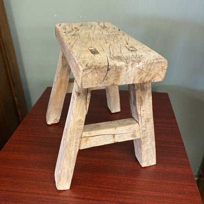 white rustic small stool 