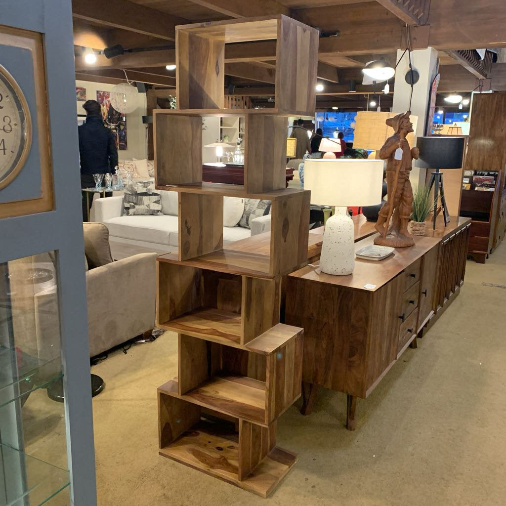 Natural Metro 6 Cube Asymmetric Bookshelf