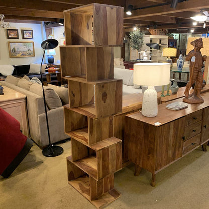 Natural Metro 6 Cube Asymmetric Bookshelf