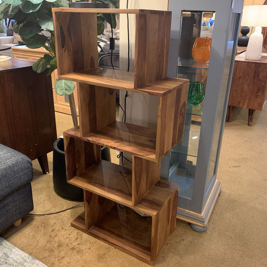 Natural Metro 4 Cube Asymmetric Bookshelf
