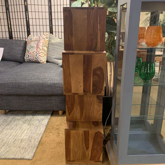 Natural Metro 4 Cube Asymmetric Bookshelf