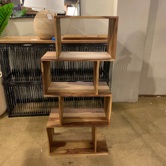 Natural Metro 4 Cube Asymmetric Bookshelf