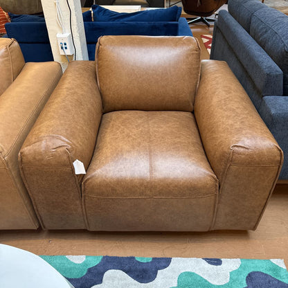 Premium Chestnut Leather Chair U ACCENT CHAIRS