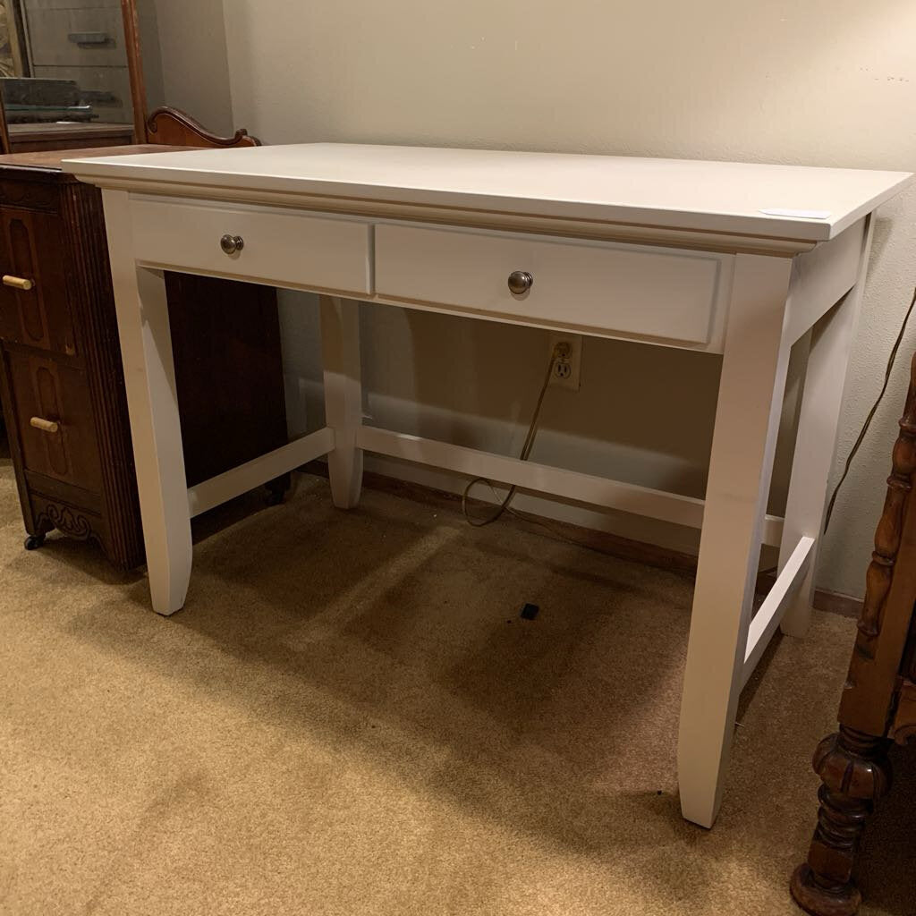White 2 Drawer Desk