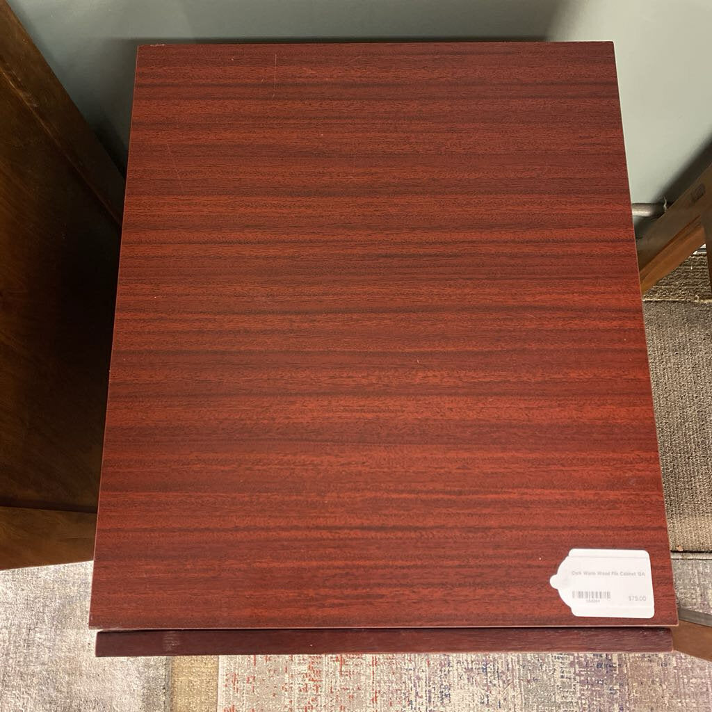 Dark Warm Wood File Cabinet
