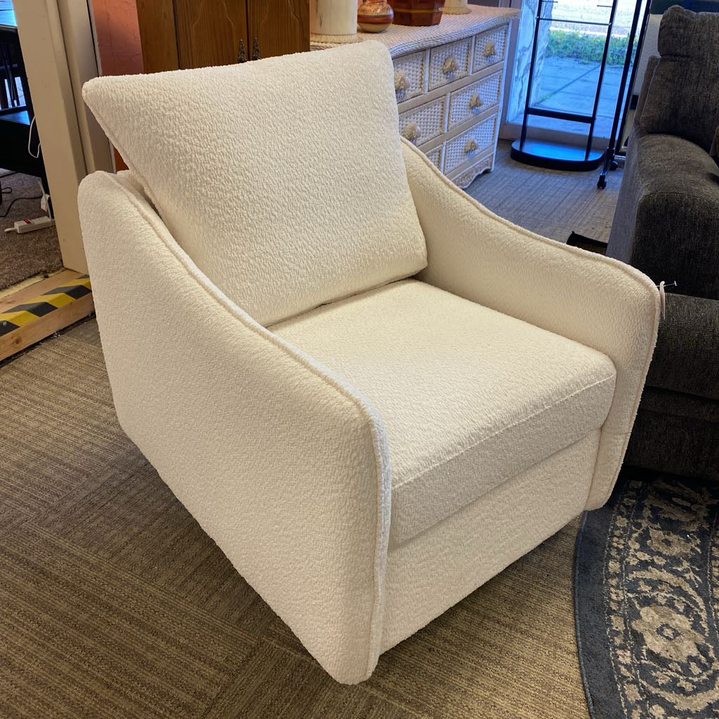 Vanilla Boucle Swivel Glider U ACCENT CHAIRS