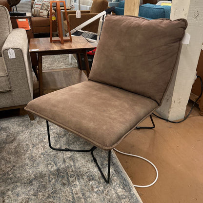 Modern Comfy Slipper Chair w/metal Base