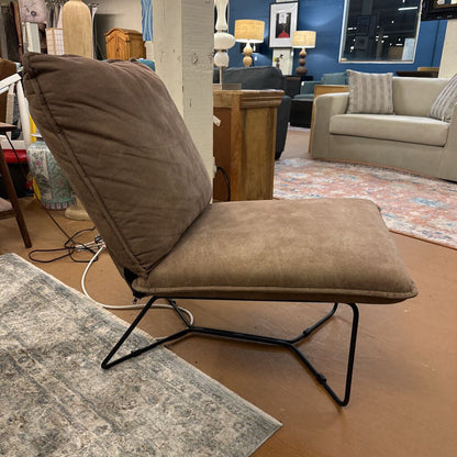 Modern Comfy Slipper Chair w/metal Base