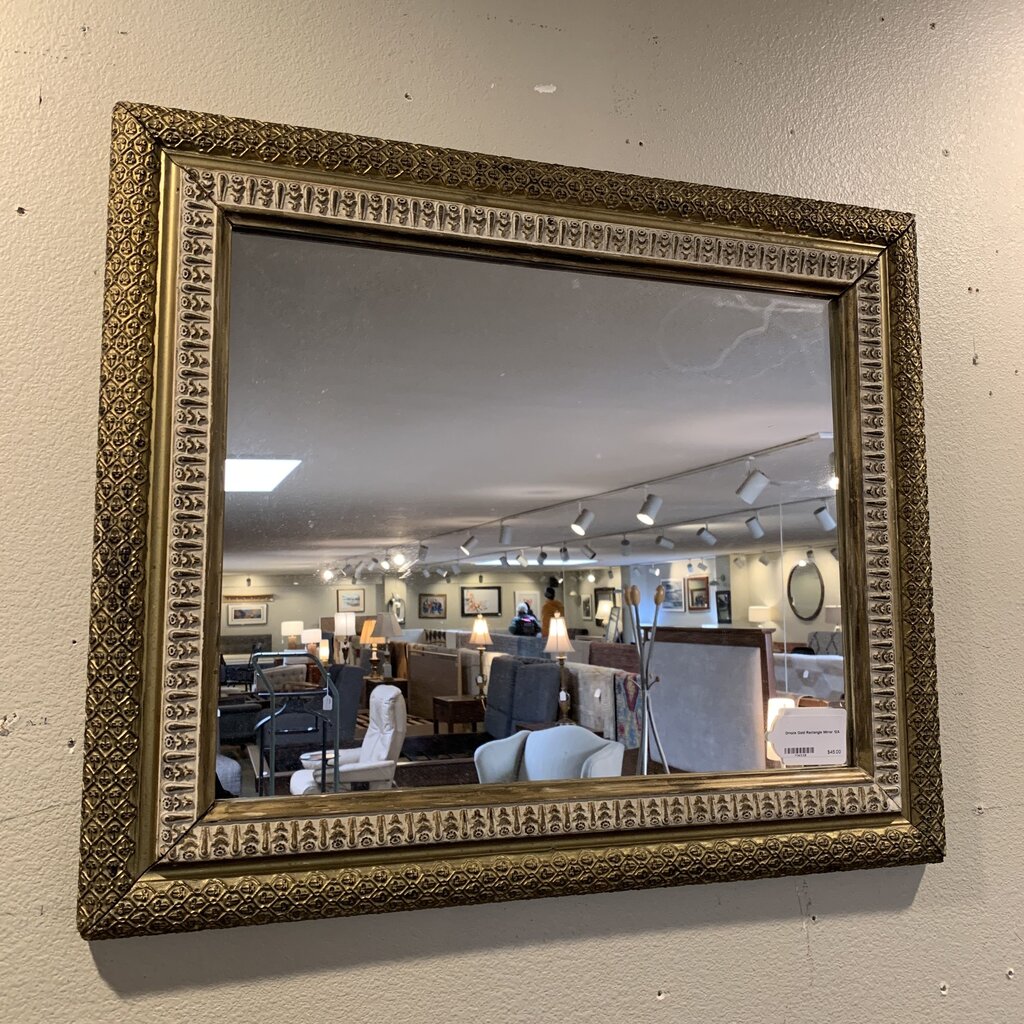 Ornate Gold Rectangle Mirror