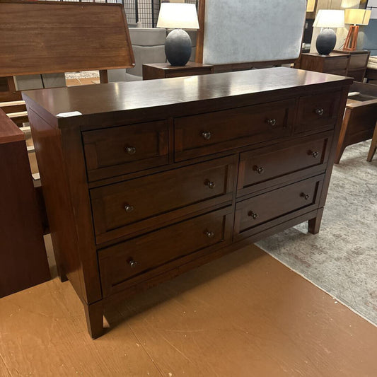 7 drawer dark wood dresser