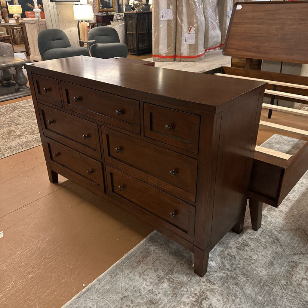 7 drawer dark wood dresser