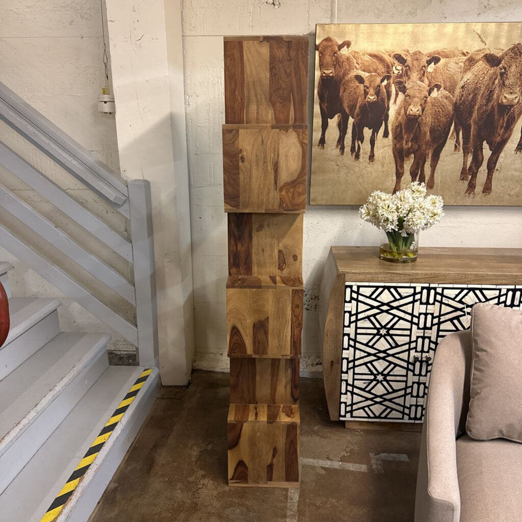 Natural Metro 6 Cube Asymmetric Bookshelf