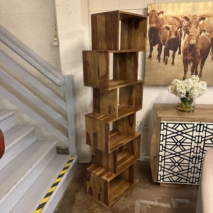 Natural Metro 6 Cube Asymmetric Bookshelf