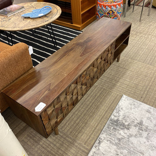 Dark Wood Geometric Design Media Unit