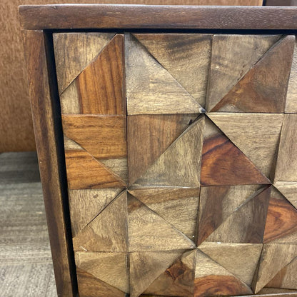 Dark Wood Geometric Design Media Unit